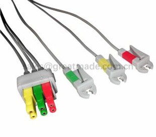 Compatible datex ohmeda Leadwire Set ,3-Lead , Grabber , IEC, 100CM And 2PIN.
