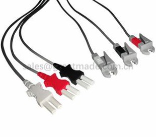 Compatible Spacelab Ultraview 90369 Tru-Link Leadwire Sets ,3-Lead ,AHA, Grabber