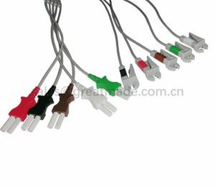 Compatible Spacelab Tru-Link Leadwire Sets , 5-Lead , Grabber ,AHA , 24in & 2PIN