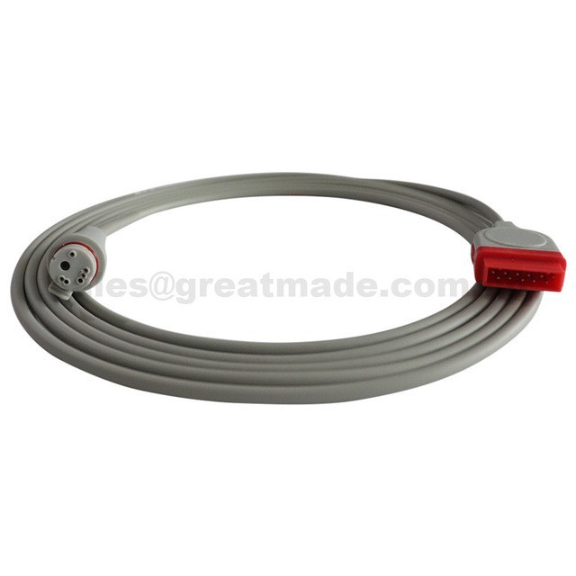 GE Compatible-Edward IBPInvasive Blood Pressure Transducer Adapter Cable,Rect. 11pin Edward-5pin .