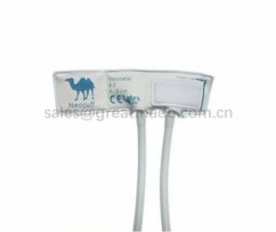 Neonate#2 Disposable Cuff,4-8cm Arm Circumference,White With Light Blue,Dual Tube