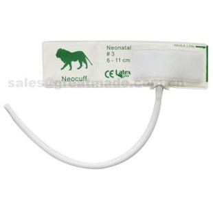 Neonate#3 Disposable Nibp Cuff ,6-11cm Arm Circumference,White With Green,Single Tbue
