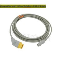 Nihon Kohden Compatible IBP/Invasive Blood Pressure Cable With PHILIPS Transducer Adapter,NK 14PIN->Round 4PIN